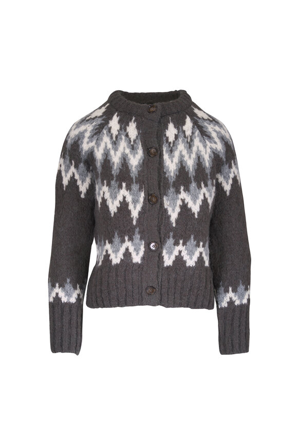 Veronica Beard Christina Green Shadow Fair Isle Cardigan - view 1