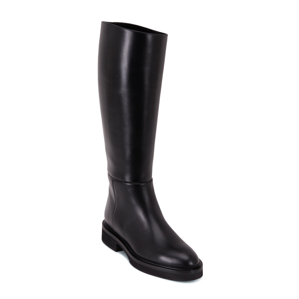 Khaite - Derby Black Leather Knee High Riding Boot