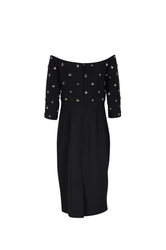 Sachin + Babi - Fatima Black Embellished Stretch Crepe Midi Dress 