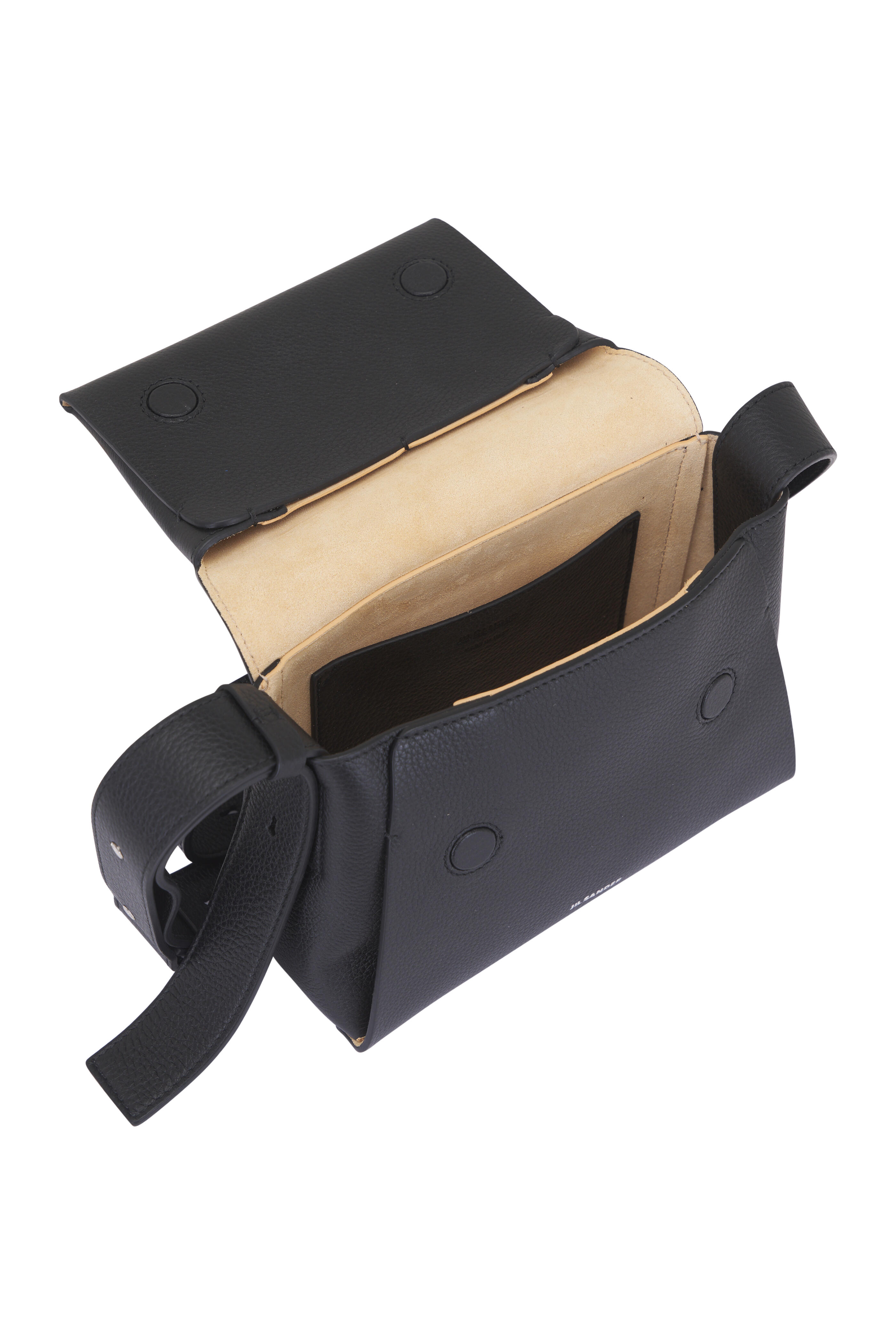 Jil Sander - Mini Envelope Messenger Black Leather Bag