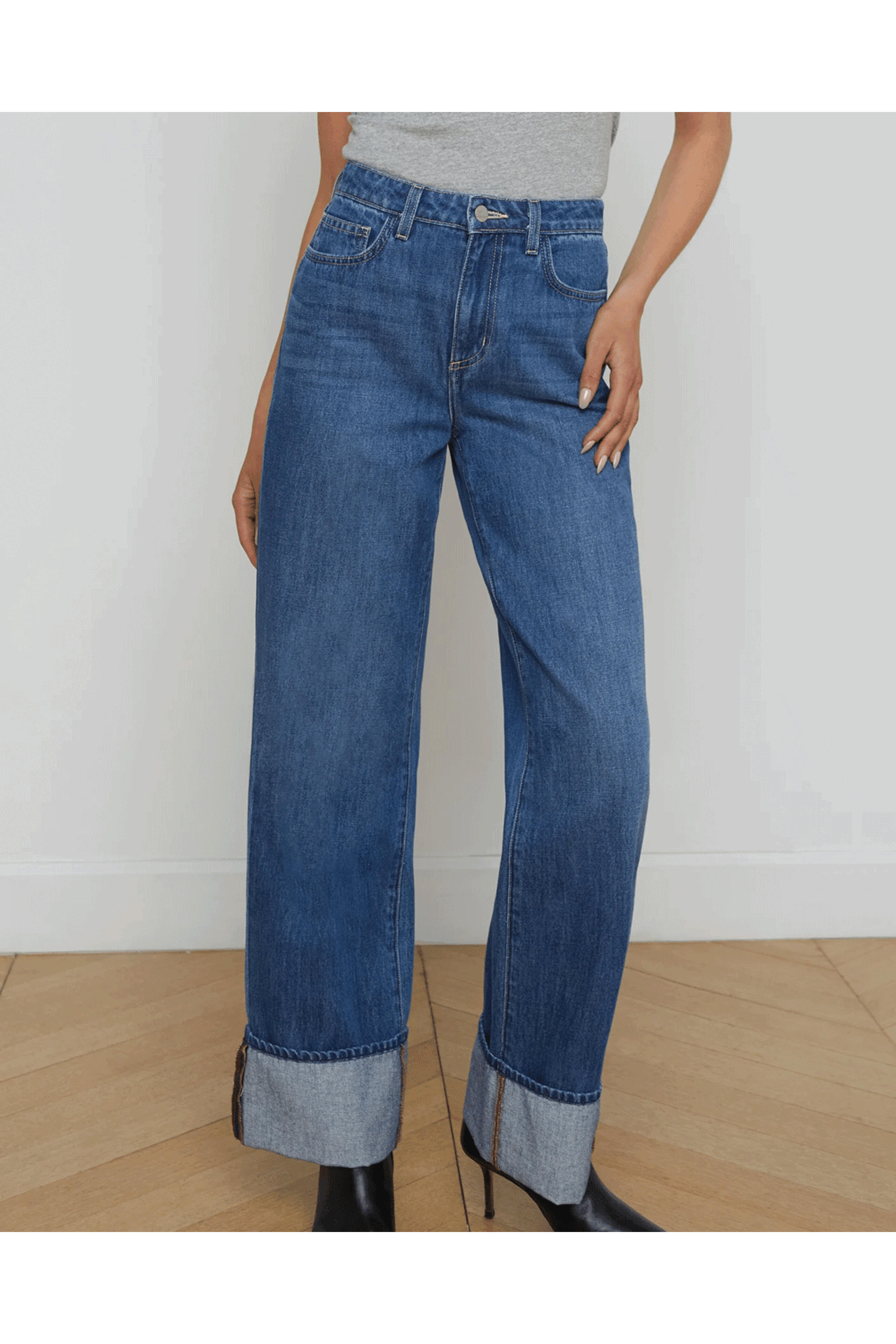 L'Agence - Lampson Miley Wide Leg Cuff Jean