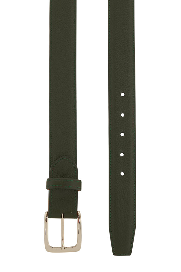 W Kleinberg - Loden Green Calfskin Leather Belt 