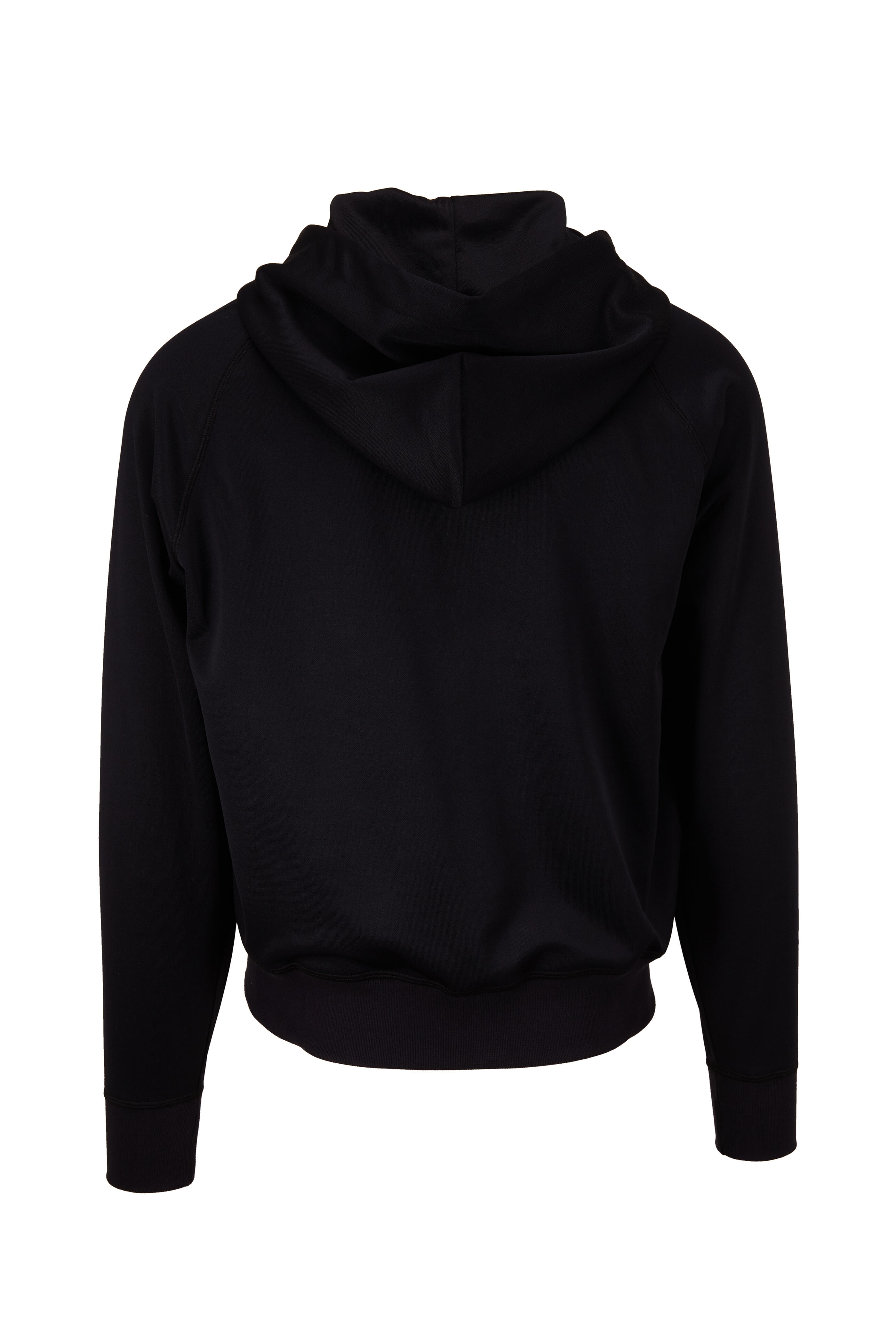 Tom Ford - Black Tech Jersey Front Zip Hoodie | Mitchell Stores