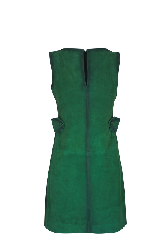 Dorothee Schumacher Soft Touch Green Suede Mini Dress