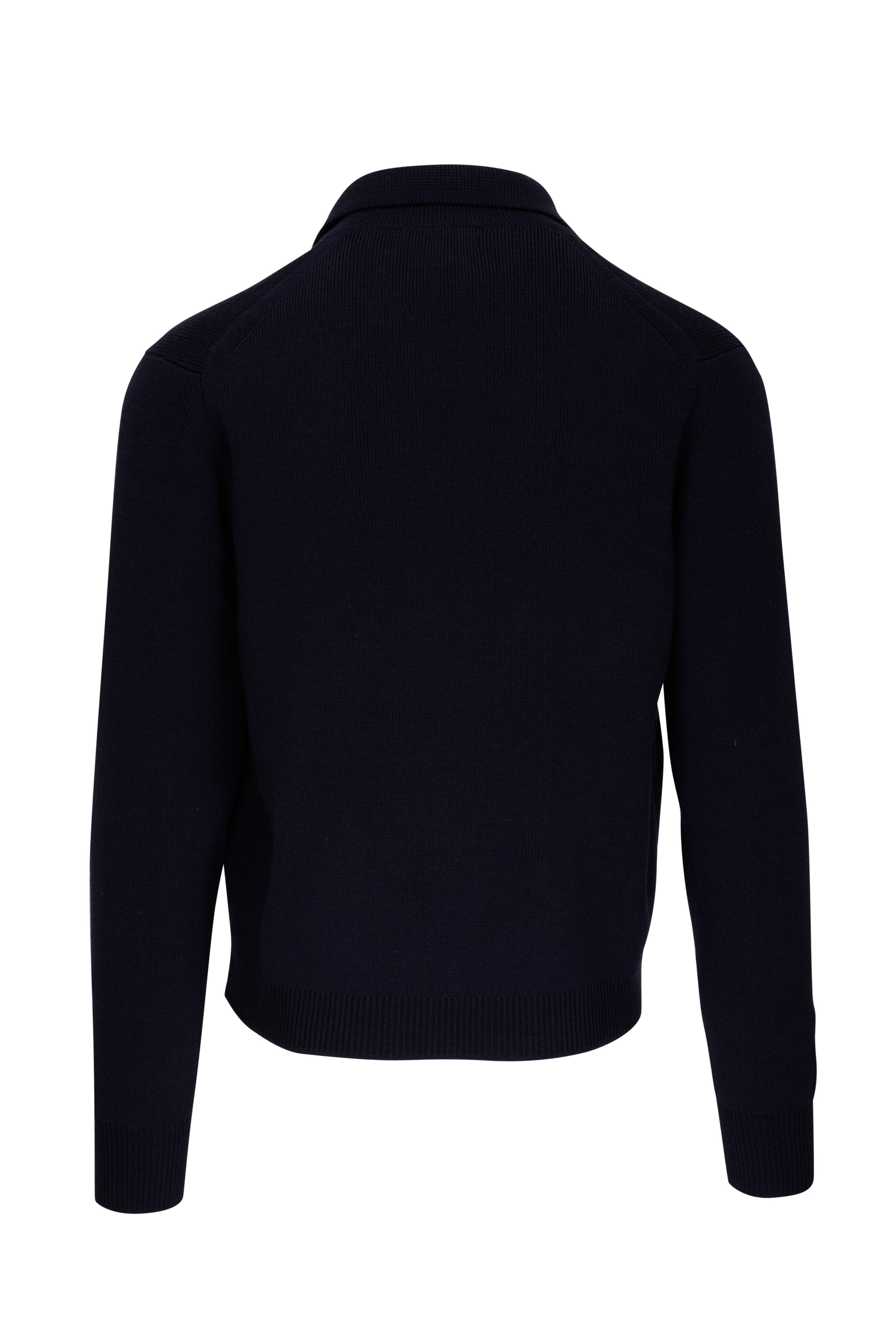 Tom Ford - Navy Merino Wool & Silk Button Front Cardigan