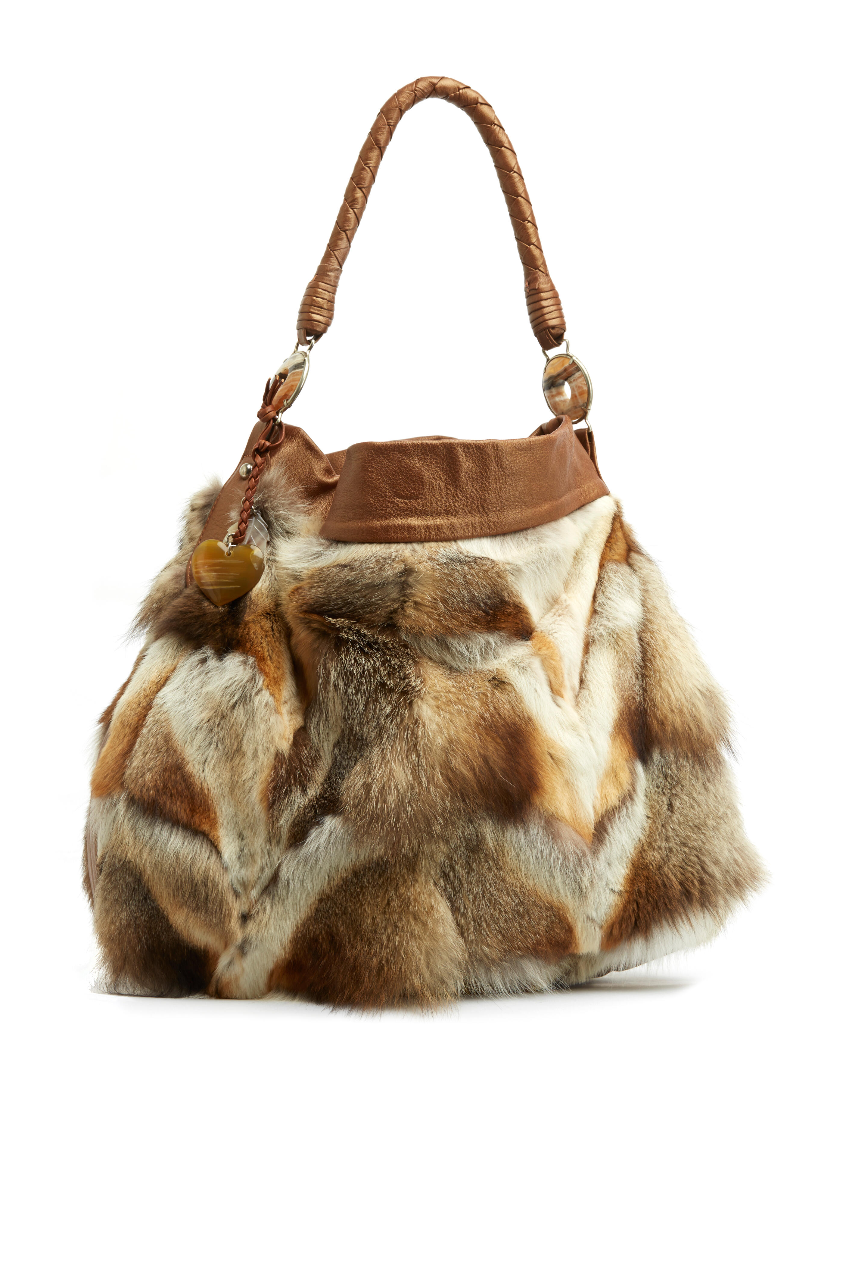 Daniella Ortiz - Antonella Beige Fox & Leather Handbag