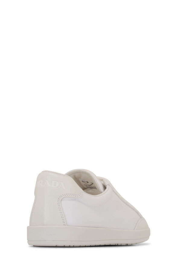 Prada - White  Nylon & Leather Sneaker