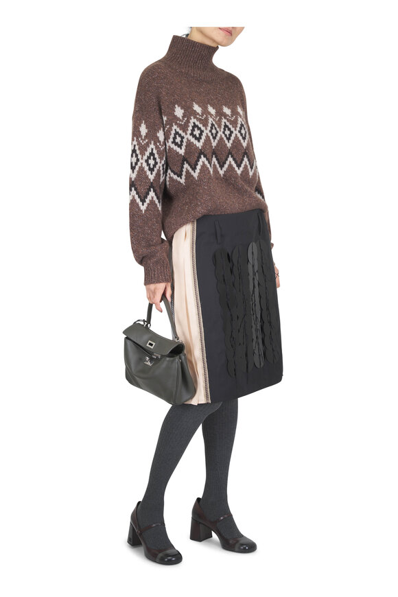 Marni Black & Tan Disco Sequin Poplin Skirt - view 2