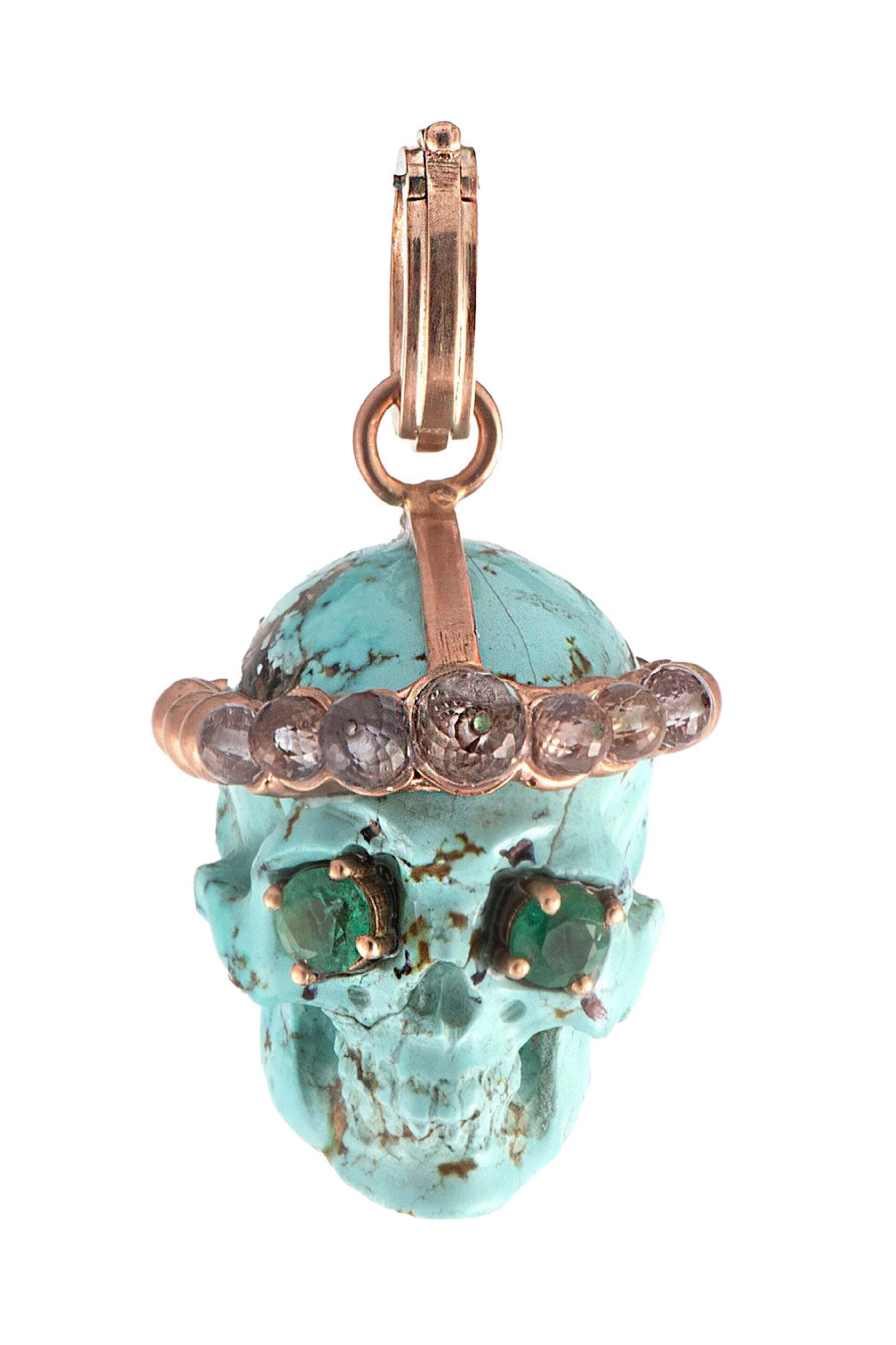 Sylva & Cie - 14k Rose Gold Skull Pendant