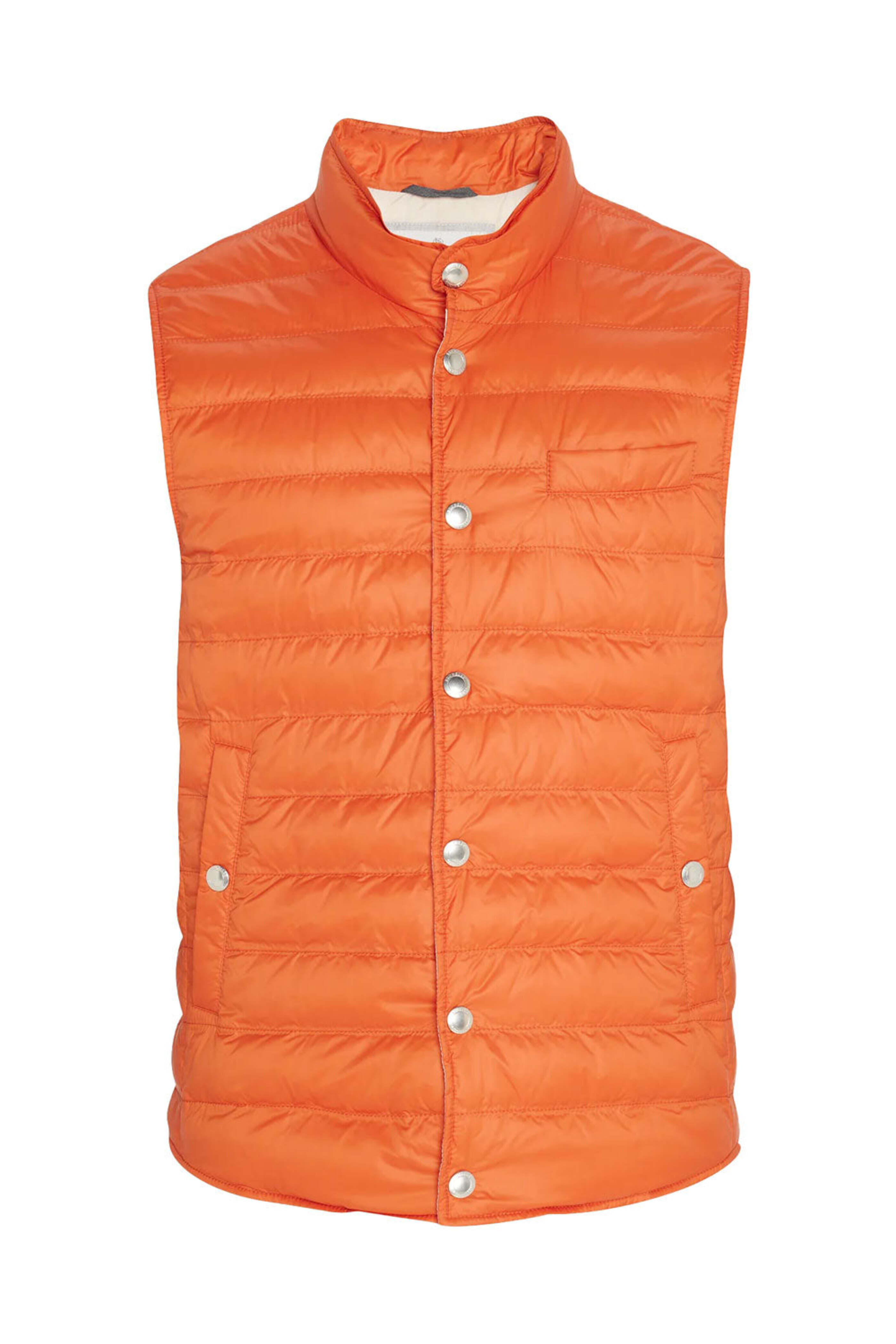 Brunello Cucinelli - Carrot Quilted Nylon Snap Vest