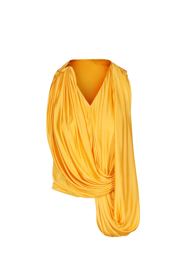 Loewe Draped Asymmetrical Dark Yellow Blouse