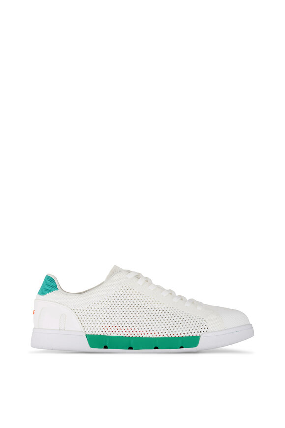 Swims - Breeze Grass Green & White Knit Tennis Sneaker