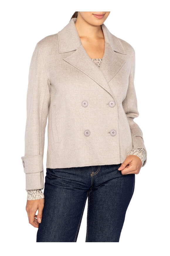 Kinross Taupe Wool & Cashmere Double-Breasted Coat - view 4