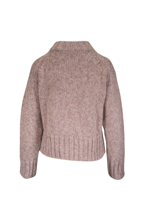 Veronica Beard Andi Oatmeal Heather Mockneck Chunky Sweater - view 2