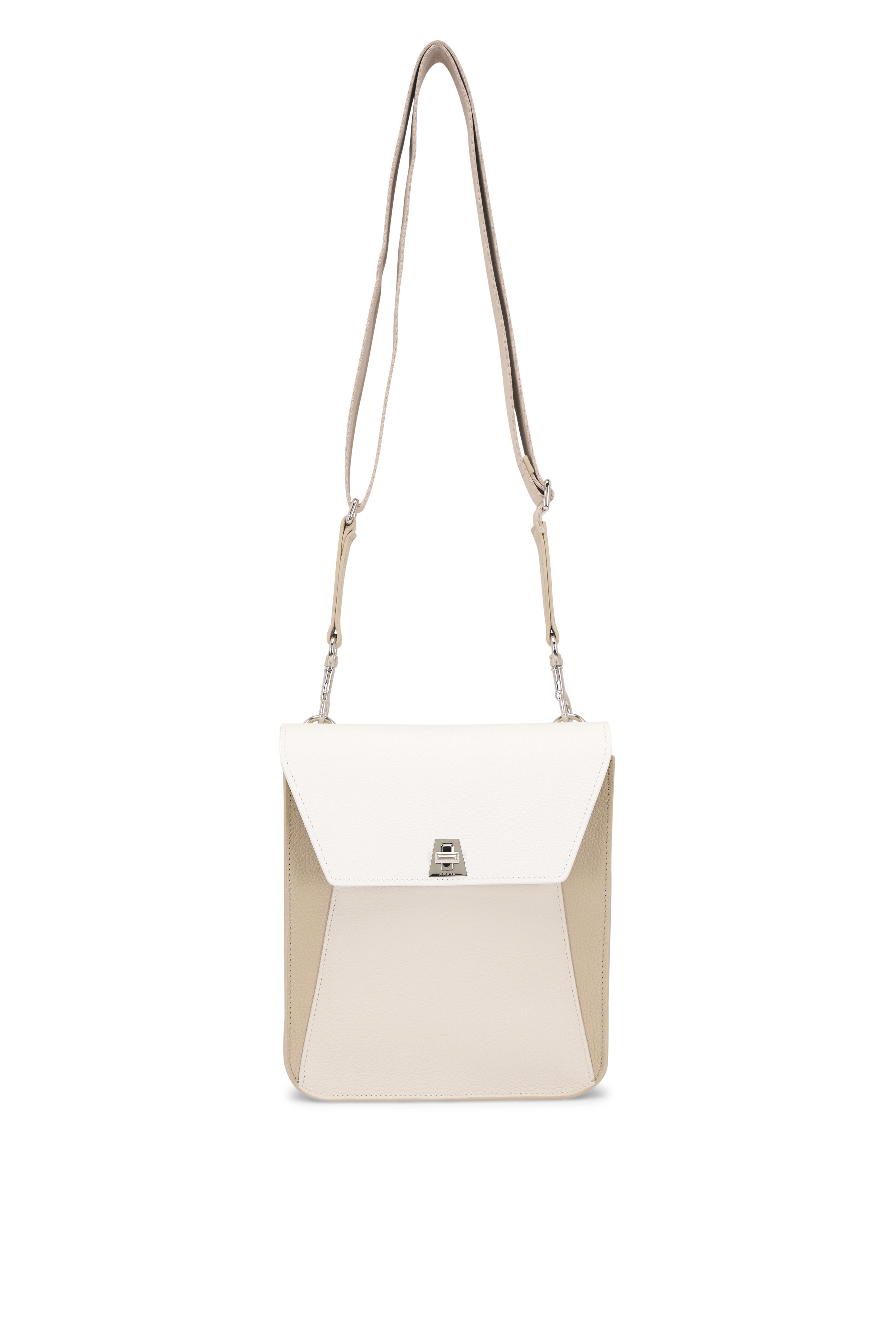 Akris - Anouk White & Beige Leather Crossbody Bag