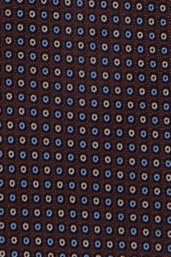 Geoff Nicholson Brown Micro Geometric Silk Necktie - view 2