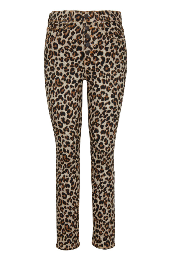 Veronica Beard Debbie leopard high rise jean shops 25