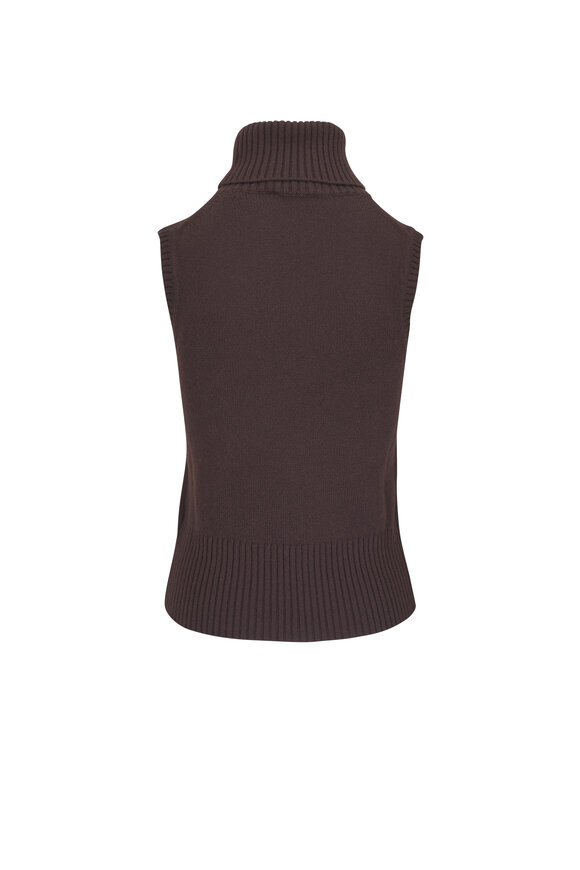 Veronica Beard Mazzy Espresso Brushed Cashmere Shell - view 2