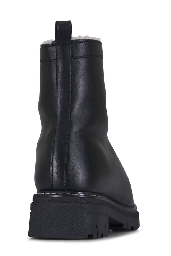 La Canadienne Delta Black Leather Shearling Boot - view 4