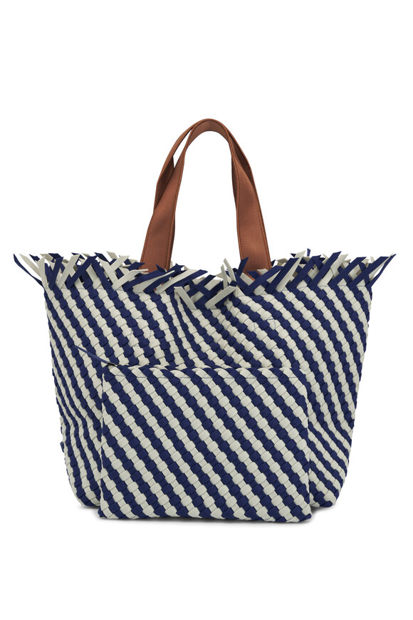 Naghedi - Medium Havana Venice & Dove Stripe Tote 