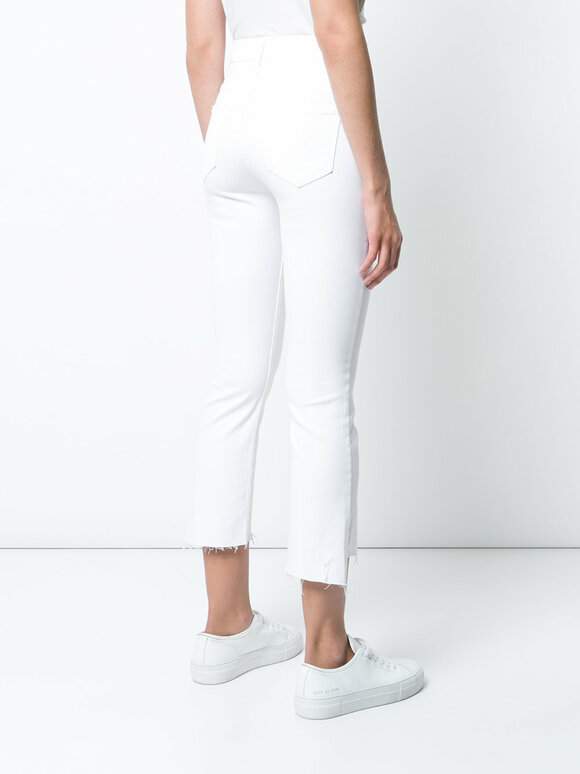 Mother - White Insider Crop Step Fray Jean 