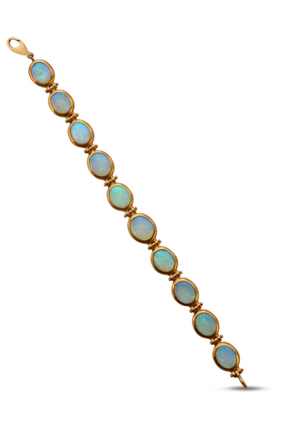 Darlene De Sedle Gold Linked Crystal Opal Bracelet
