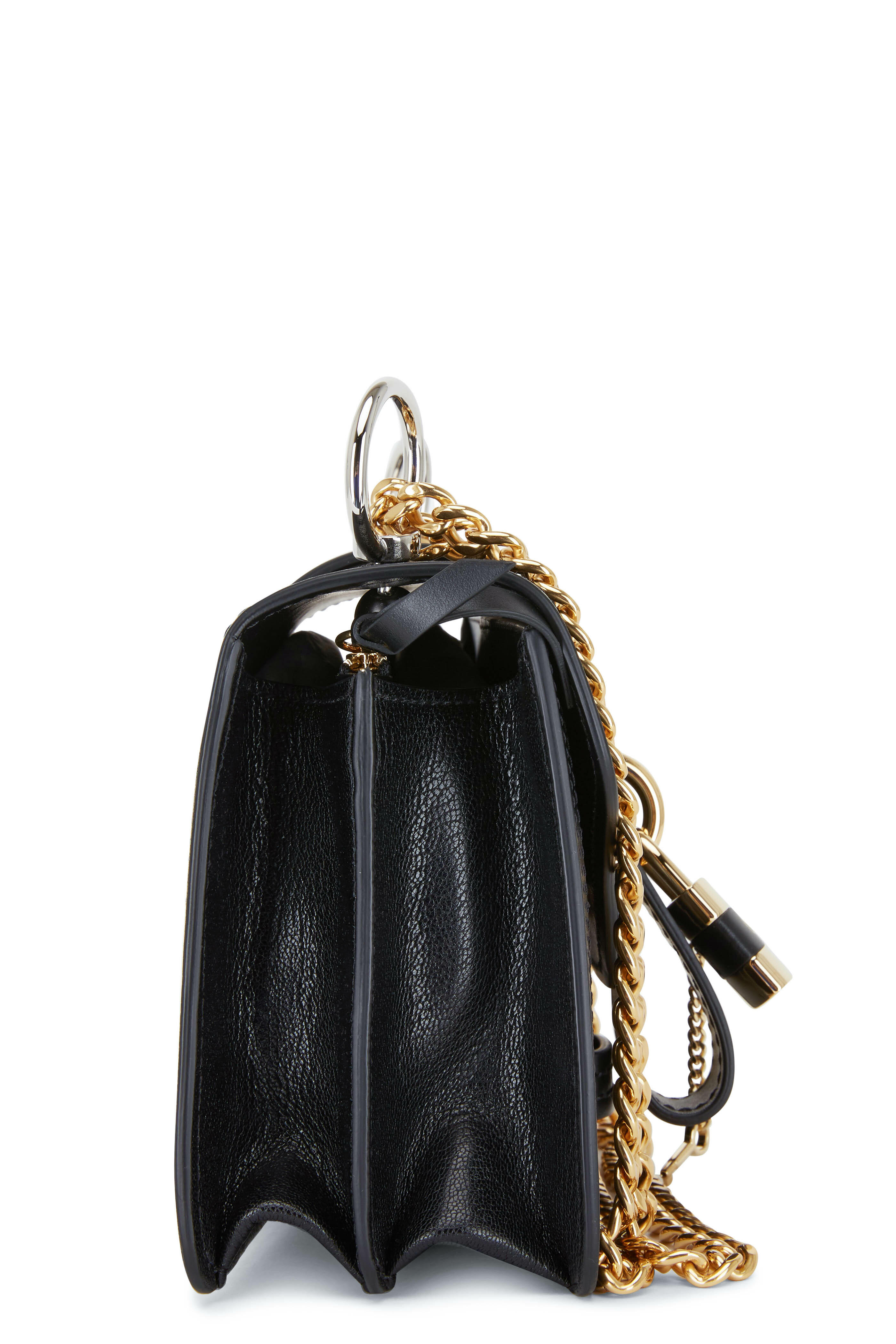 Gucci Gold Textured Leather Padlock Shoulder Bag