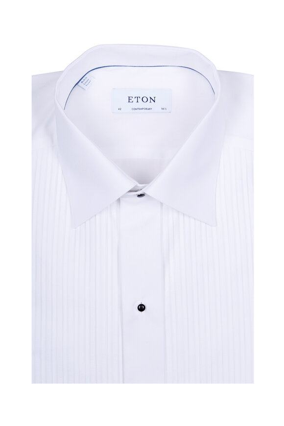 Eton White Tuxedo Black Button Dress Shirt