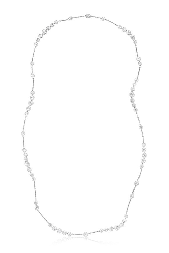 Nam Cho 18k White Gold Diamond Bezel Set Riviera Necklace - view 2