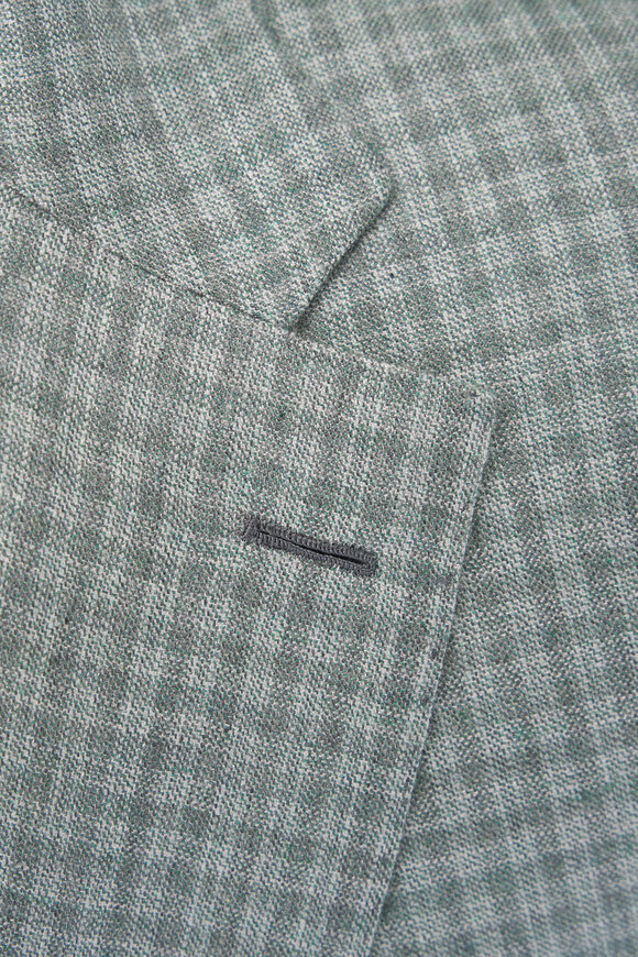 Brioni Green Check Cashmere Sportcoat - view 6