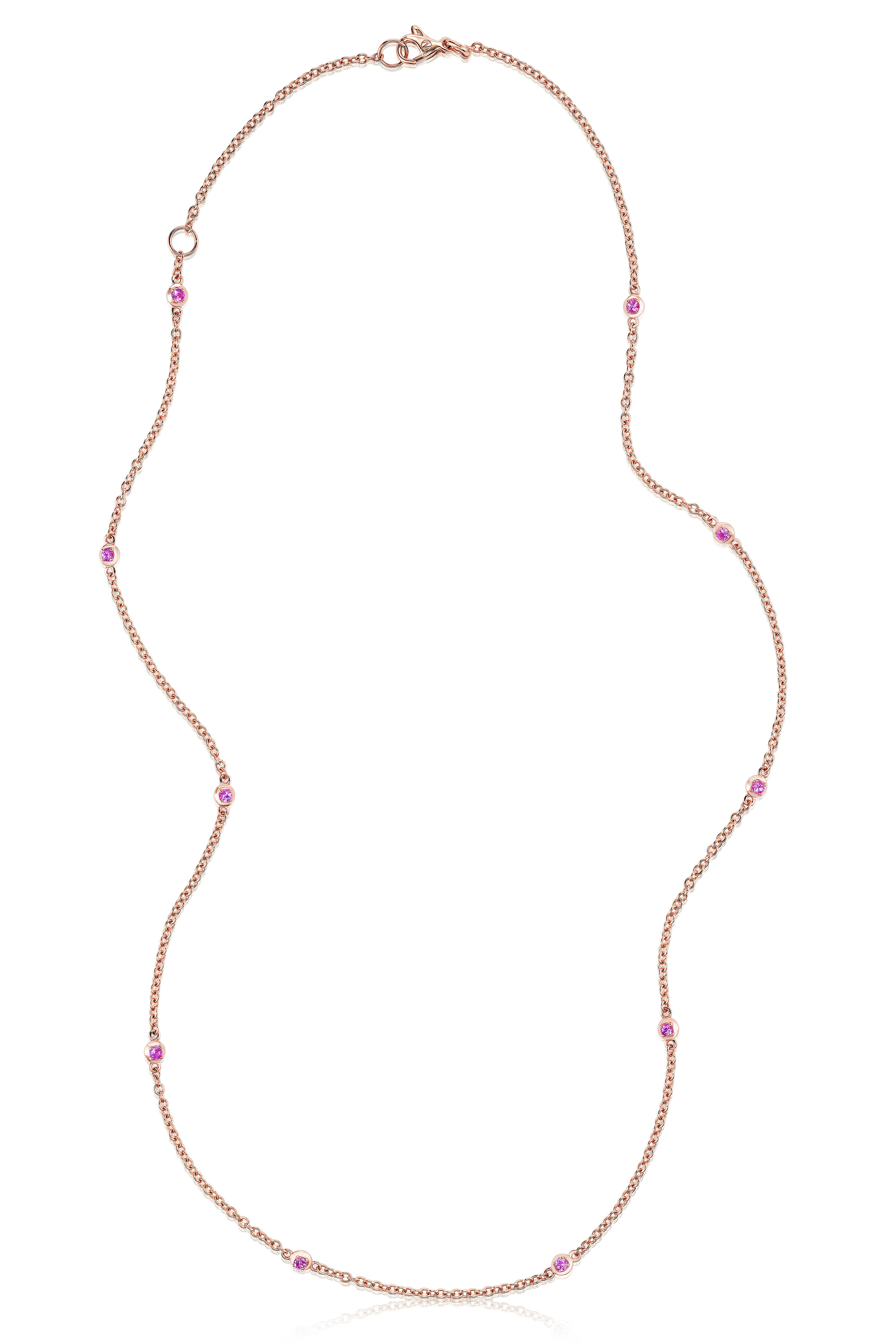 Nam Cho - 18k Rose Gold Pink Sapphire Station Necklace