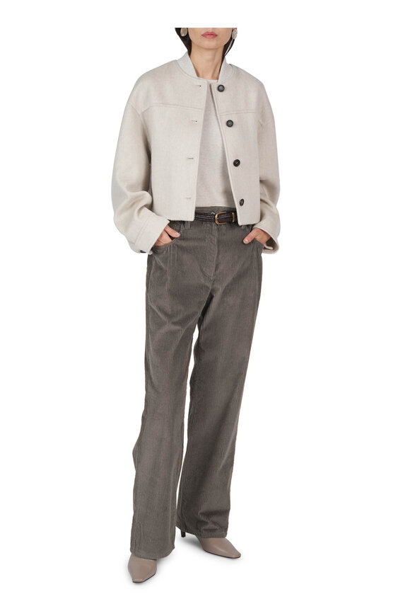 Brunello Cucinelli Warm White Button Short Jacket - view 4