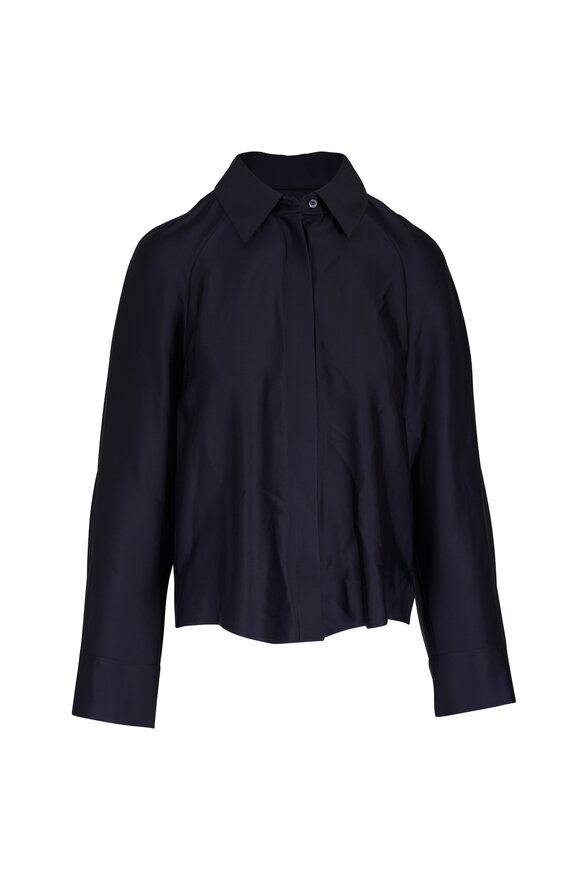 Loewe Dark Navy Stretch Cape Shirt - view 1