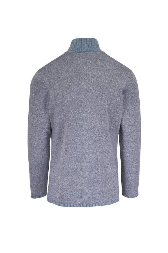 Maurizio Baldassari Vanise Blue Linen, Cotton & Silk Knit Jacket - view 2