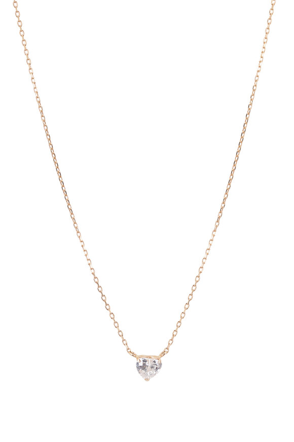 Kai Linz 14k Yellow Gold Single Heart Diamond Necklace - view 2