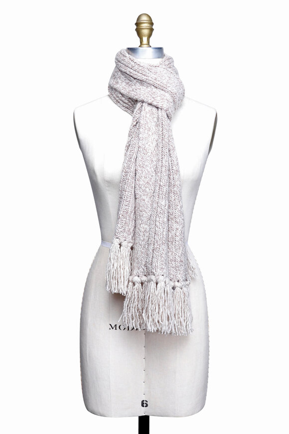 Fedeli Sciarpa Beige & Cream Scotland Fringe Scarf - view 1