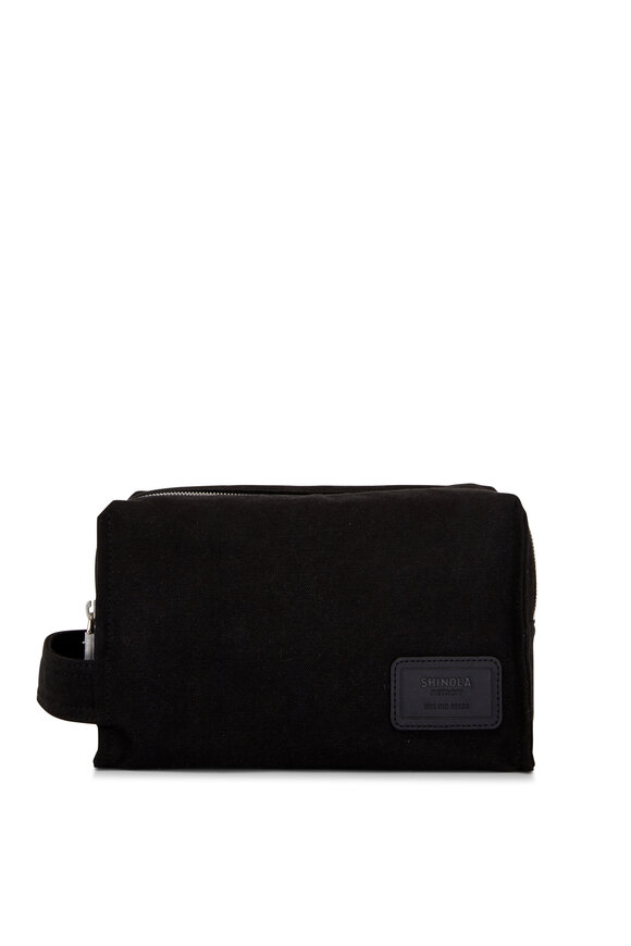 Shinola Bert Black Canvas Double Zip Dopp Kit