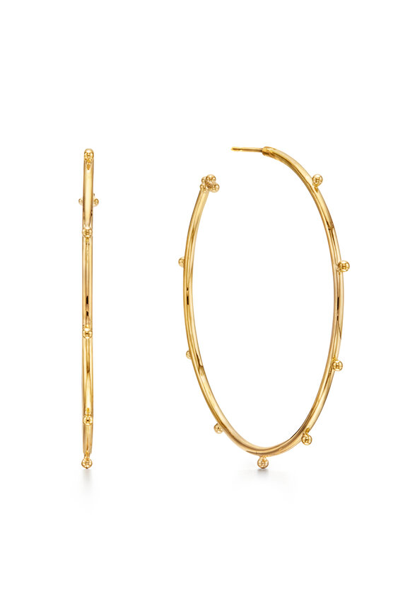 Temple St. Clair 18k Gold Large Granulated Hoops - view 1