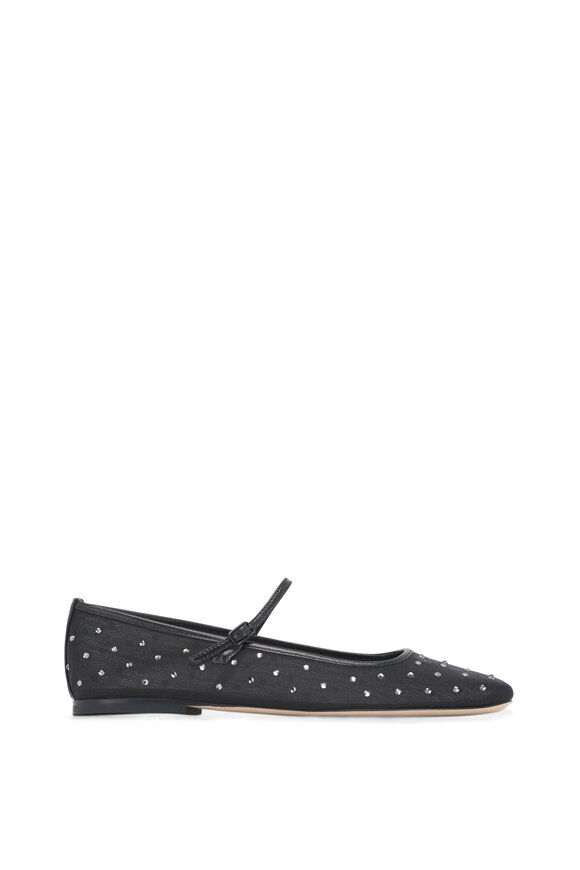 Veronica Beard - Ellie Black Crystal Mesh Flat 