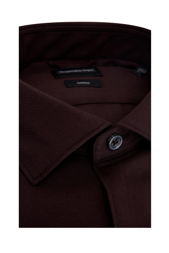 Zegna - Burgundy Cashco Sport Shirt