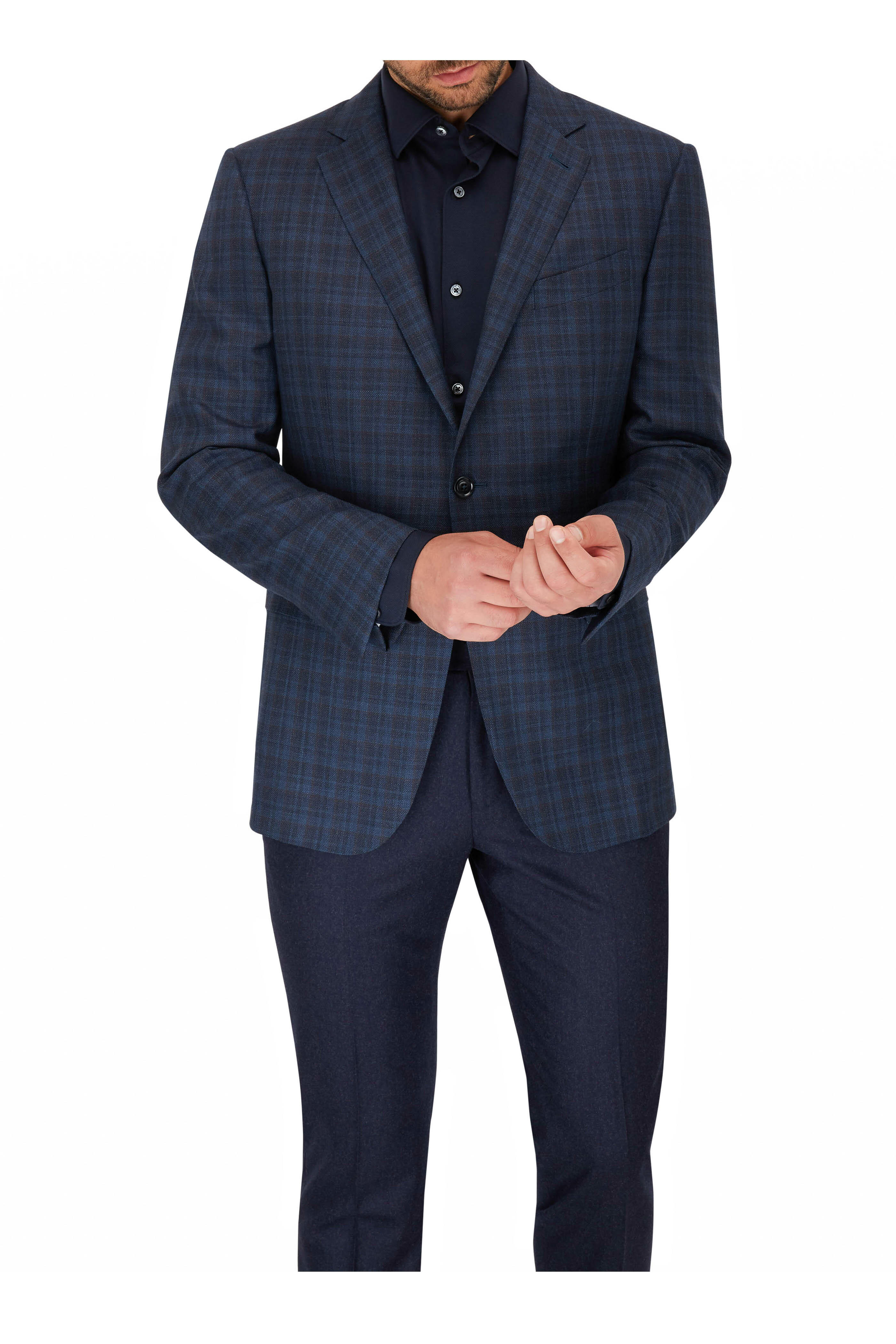 Zegna - Teal & Brown Glencheck Wool Sportcoat