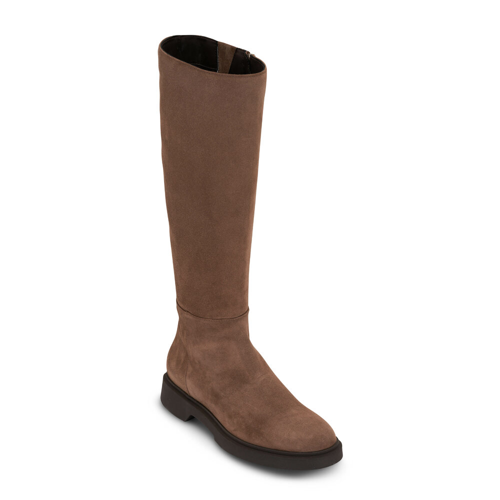 Aquatalia Halena Light Brown Silky Suede Knee Boot