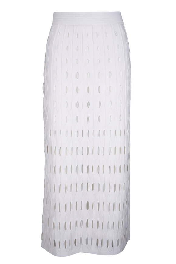 Simkhai Billie Ivory Open Knit Midi Skirt