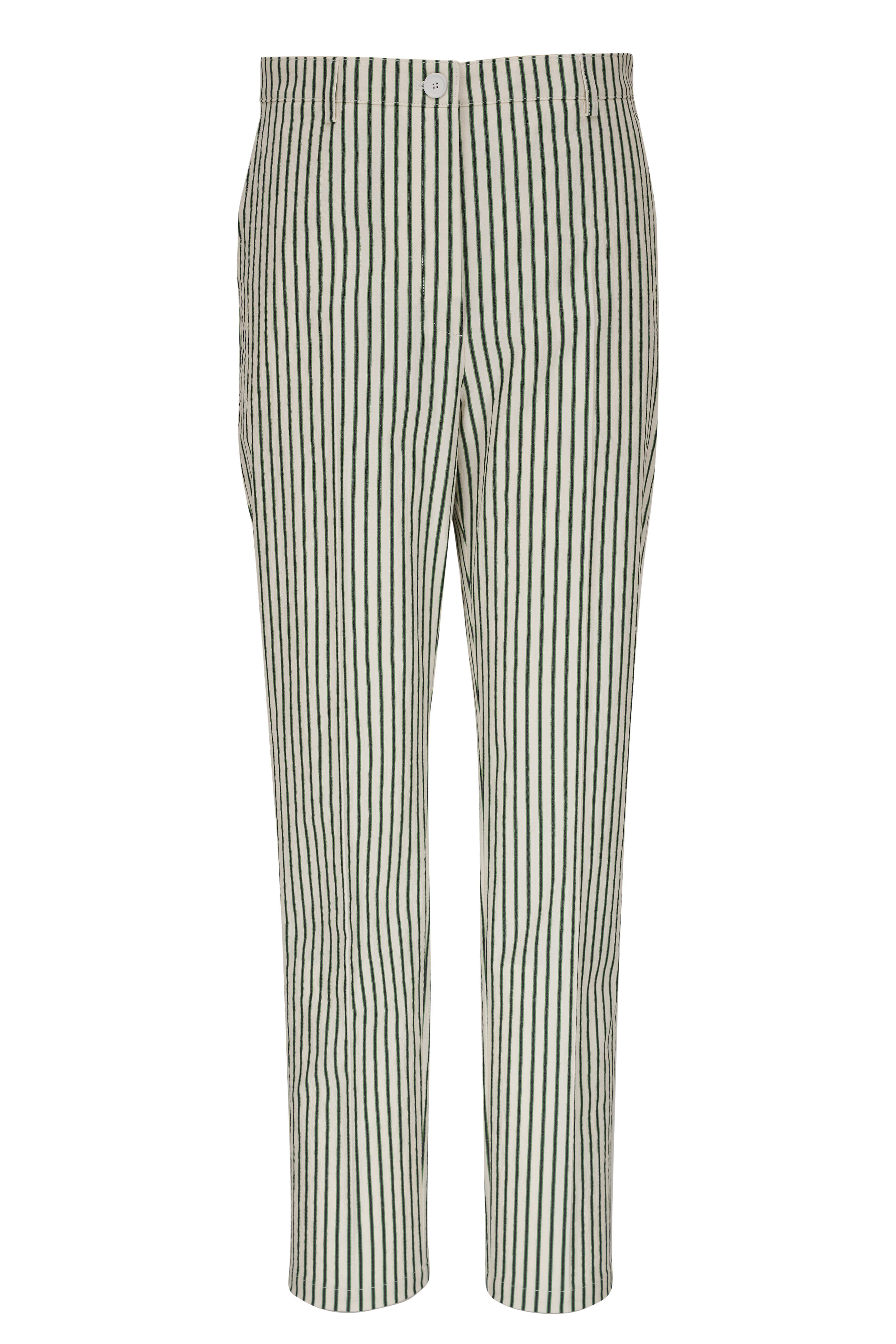 Akris Punto - Freda Green Striped Seersucker Pant