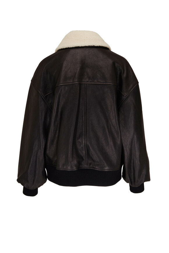 Khaite - Shellar Black Leather & Shearling Jacket 