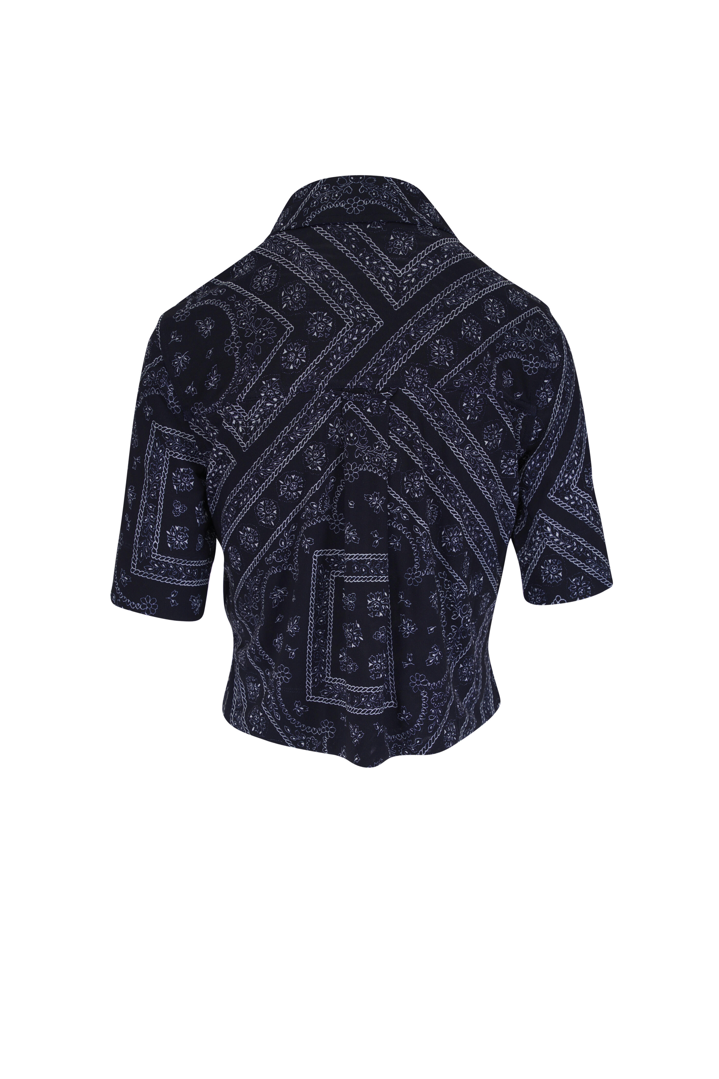 Veronica Beard - Leandra Navy Paisley Top - view 4