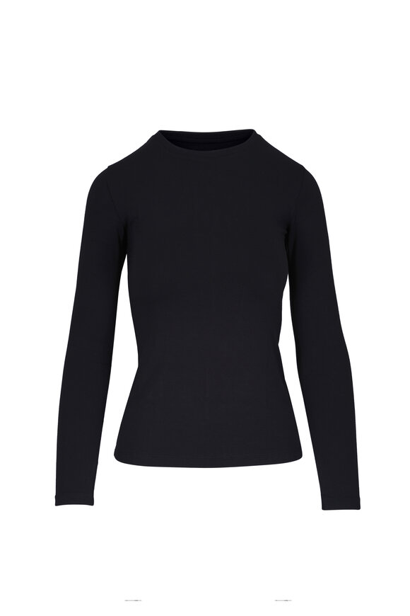L'Agence Tess Black Crewneck T-Shirt