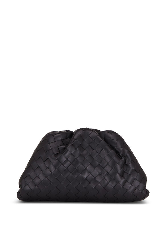 Bottega Veneta Teen Black Woven Leather Pouch