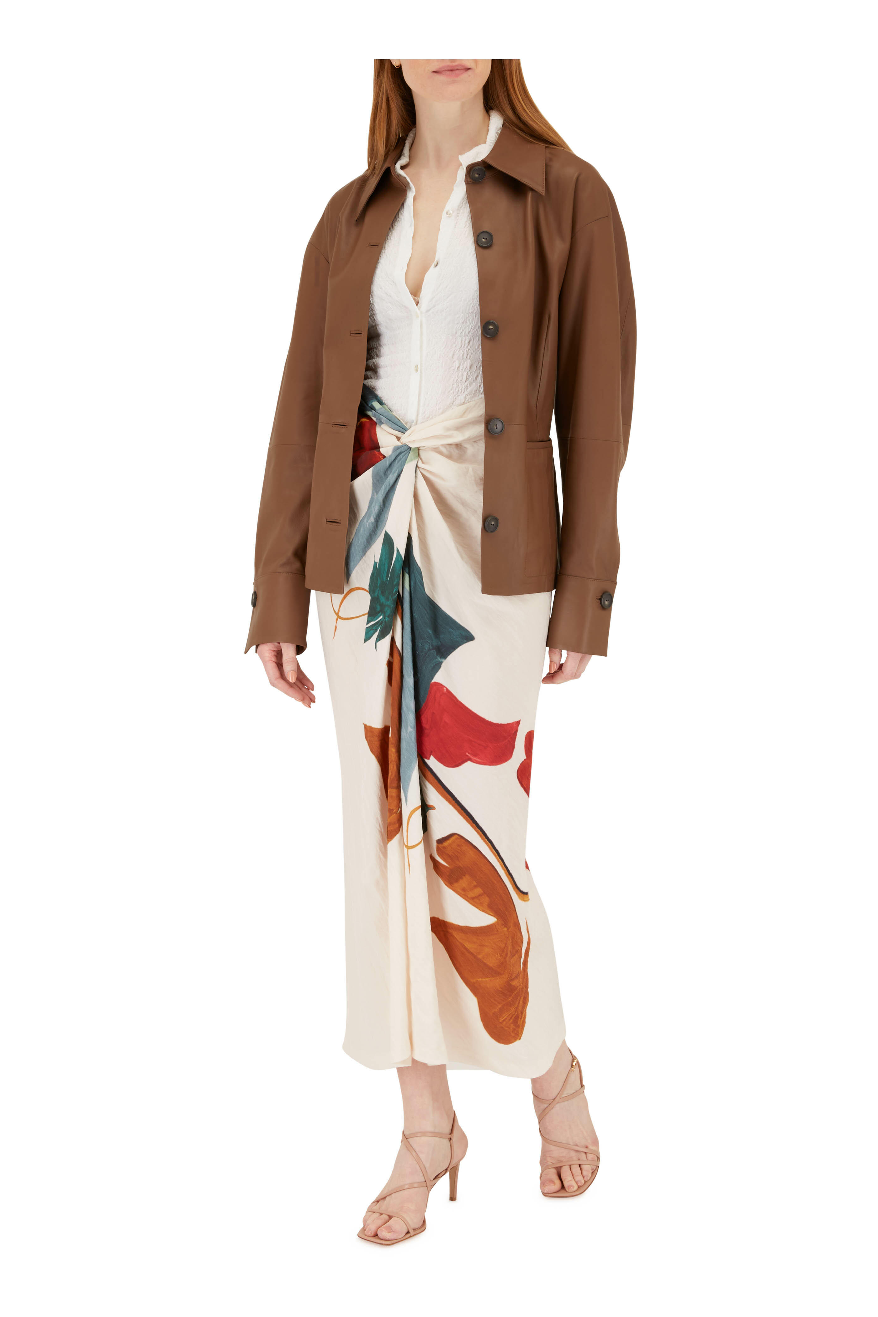 Vince - Milk Painted Abstract Draped Knot Skirt