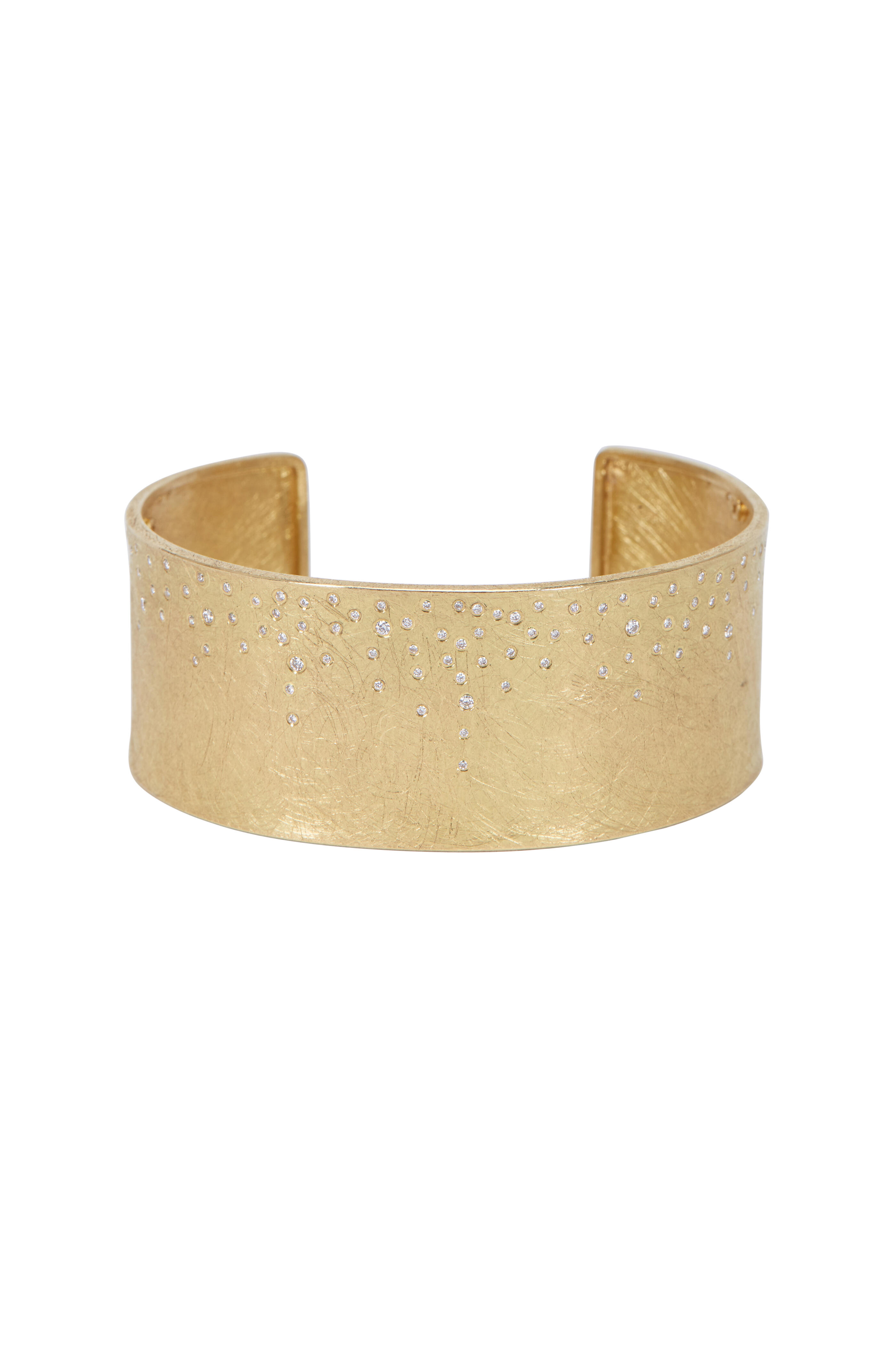 Todd Reed 18K Gold Scattered Diamond Bangle Bracelet